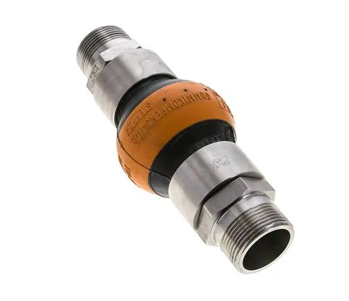 Joint D'Expansion En Caoutchouc Fileté DN32 R 1-1/4'' (Mâle)-R 1-1/4'' (Mâle) EPDM Acier Inoxydable