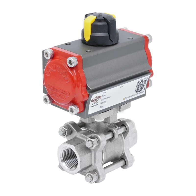Vanne À Bille Pneumatique G1'' Acier Inoxydable Double Effet