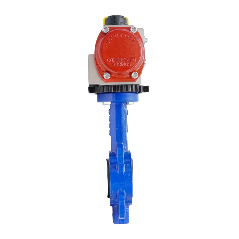 Vanne Papillon Pneumatique DN100 (4 Pouce) Wafer Fonte Acier Inoxydable NBR Ouverture Par Ressort