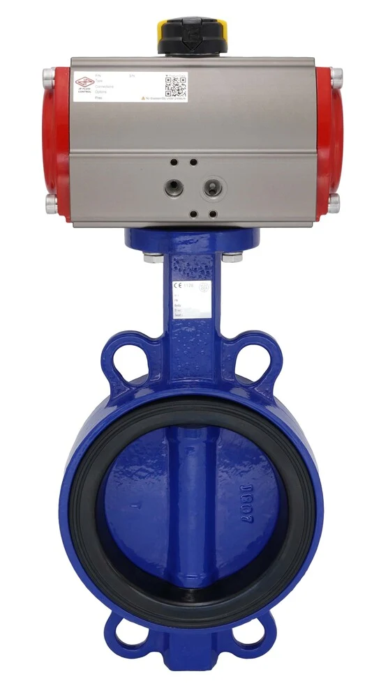 Vanne Papillon Pneumatique DN150 (6 Pouce) Wafer Fonte Acier Inoxydable EPDM Double Effet