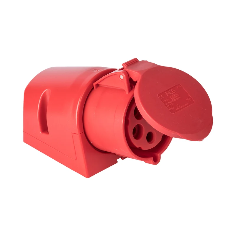 Prise CEE Industrielle 32A 5P 400V IP44 Rouge À Montage En Surface - 125-6RV