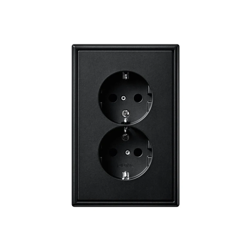 Jung LS990 Prise Double Mate Noire (Prise européenne) - LS5015KISWM