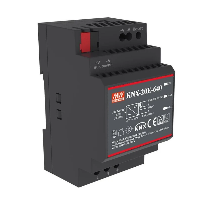 Mean Well KNX Alimentation Sur Rail DIN 30VDC 640mA 20W - KNX-20E-640