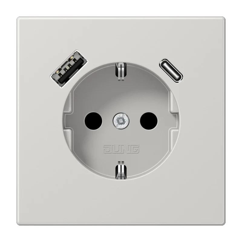 Prise Murale Jung LS990 Avec Ports De Chargement USB A C Doubles (Prise européenne) - LS1520-15CALG