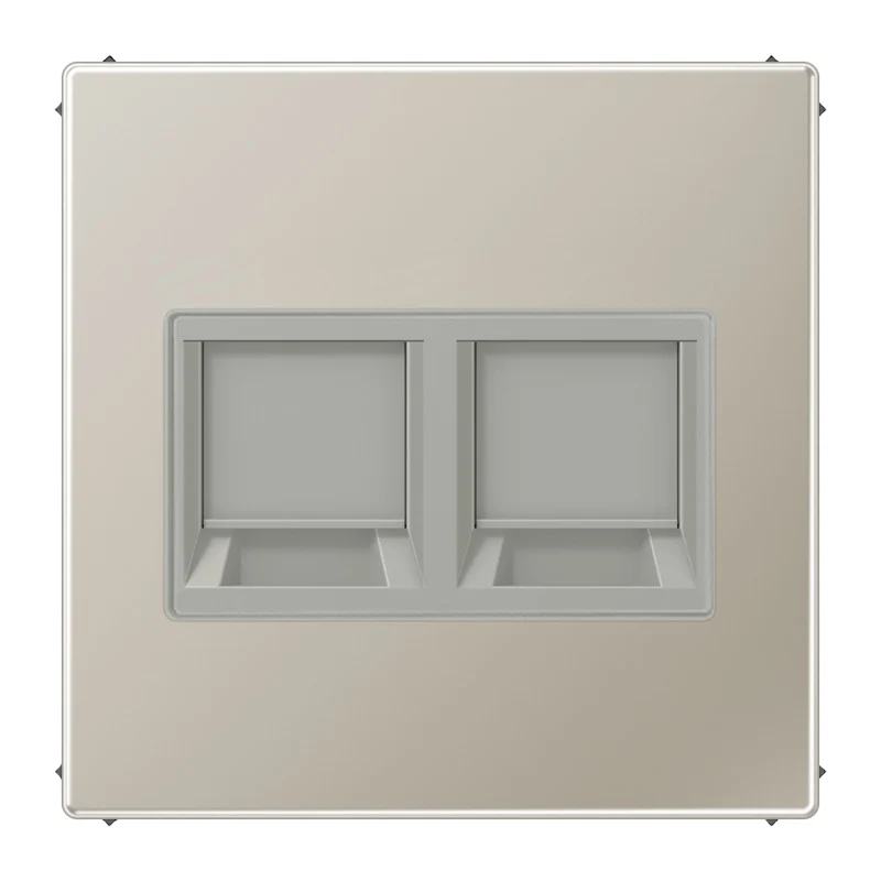 Série LS Double Prise Modulaire Capot Acier Inoxydable - ES1969-2WE