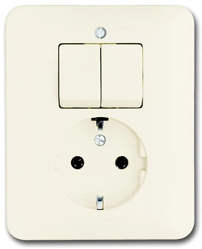ABB Busch-Jaeger SI Prise Combinée Avec Interrupteur Crème - 2CKA001611A0011