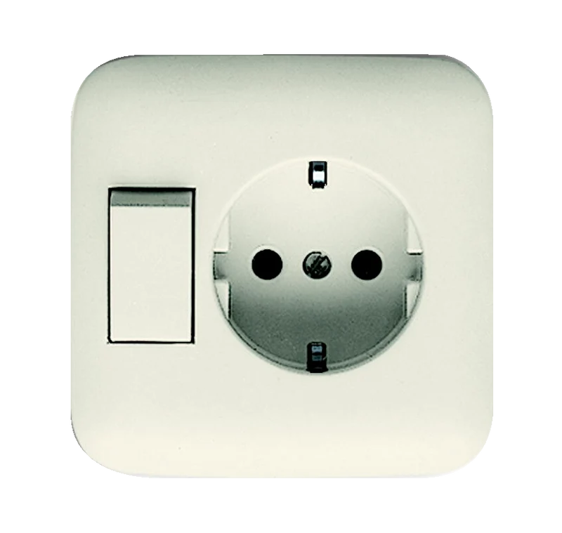 ABB Busch-Jaeger SI Prise Combinée Avec Interrupteur Crème - 2CKA001611A0110
