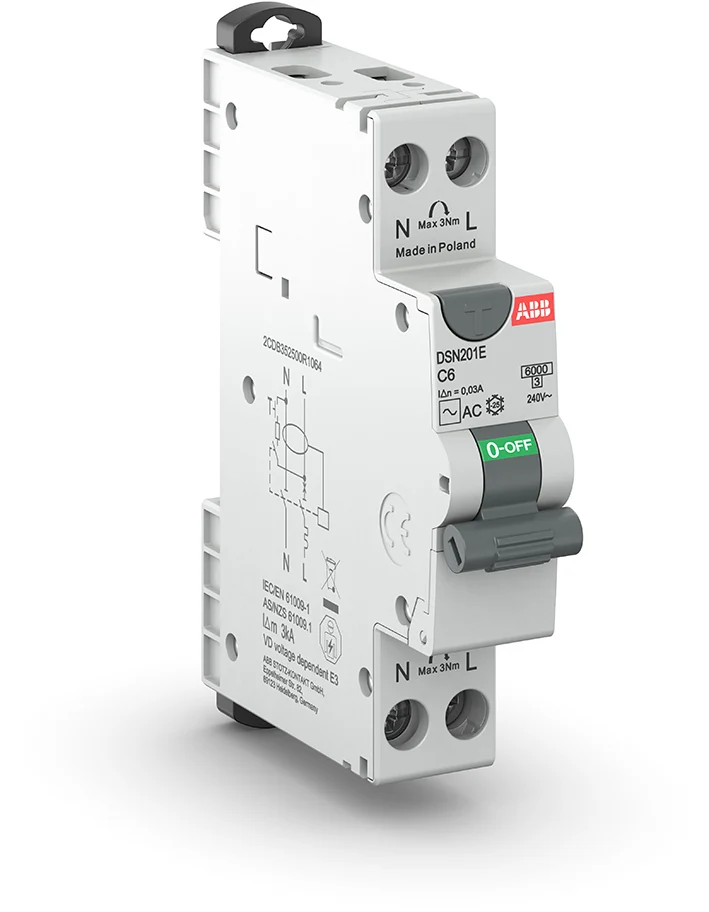 ABB Monophasé RCBO 25A 30mA 6kA C-Courbe - 2CDB352501R1254