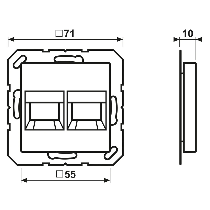 Jung AS500 Blanc Double Panduit Prise Modulaire Capot - A1569-2PAND