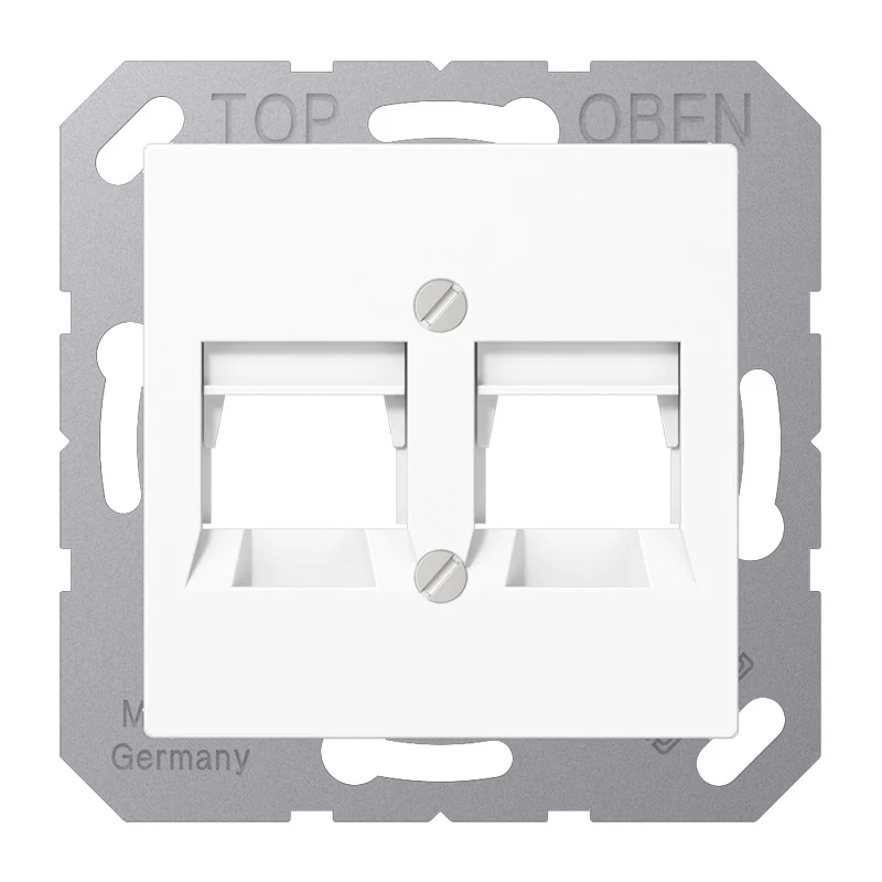 Jung AS500 Double Plaque De Capot RJ45 Blanc Alpin - A569-2NITTWW