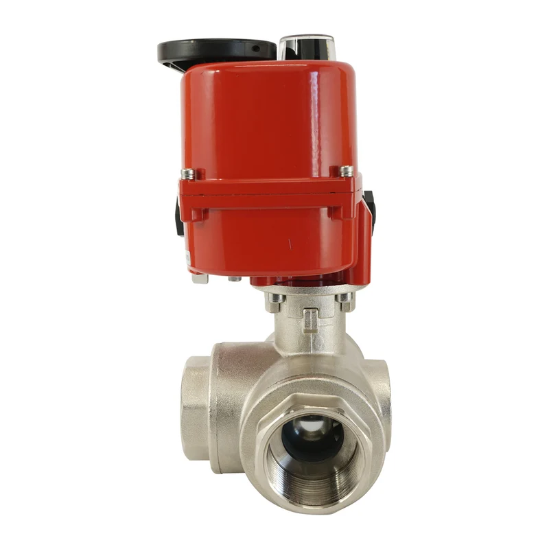 G3/8 inch 3-Way Brass Modulating electric ball valve (T- bore) 24 V AC/DC