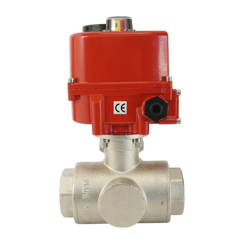 G 1/4 inch 3-Way Brass Modulating electric ball valve (T- bore) 24 V AC/DC