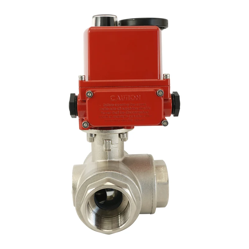 G 1/4 inch 3-Way Brass Modulating electric ball valve (T- bore) 24 V AC/DC