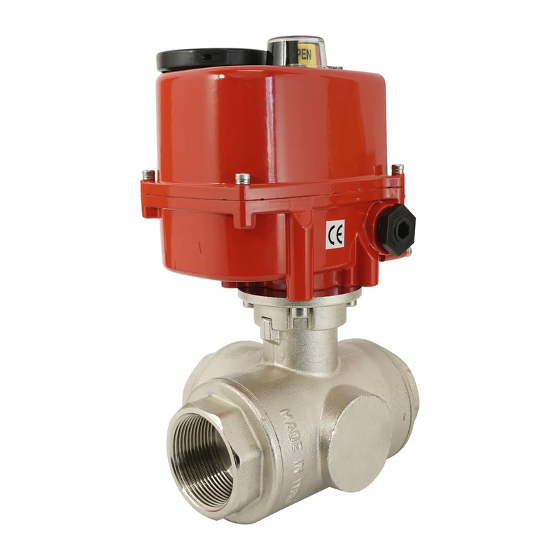 G 1/2 pouce 3 voies Laiton Vanne à sphère électrique modulante (alésage en T) 24 V AC/DC