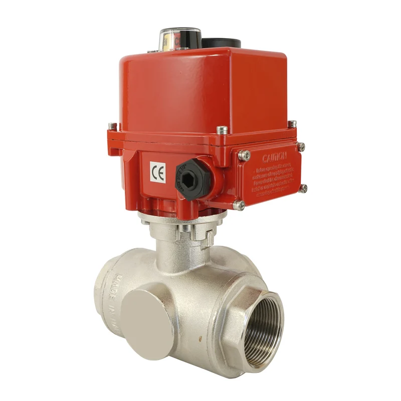 G 1/4 inch 3-Way Brass Modulating electric ball valve (L-port) 24 V AC/DC