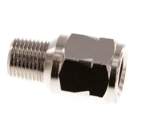 R/Rp 1/8'' M/F Mini Clapet Anti Retour Nickelé Laiton 10 Bar (145 Psi) FKM Avec Ressort