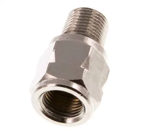 R/Rp 1/8'' M/F Mini Clapet Anti Retour Nickelé Laiton 10 Bar (145 Psi) FKM Avec Ressort