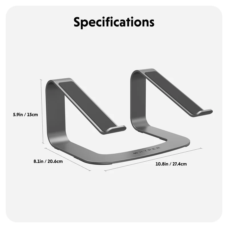 HyperSpace™ Support ergonomique pour ordinateur portable - Gris spatial