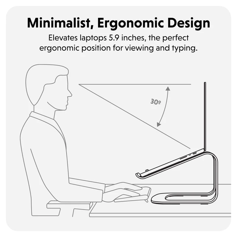 HyperSpace™ Support ergonomique pour ordinateur portable - Gris spatial