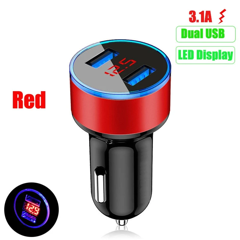 Mini Fast Charger Dual USB Car Phone for iPhone Samsung Xiaomi
