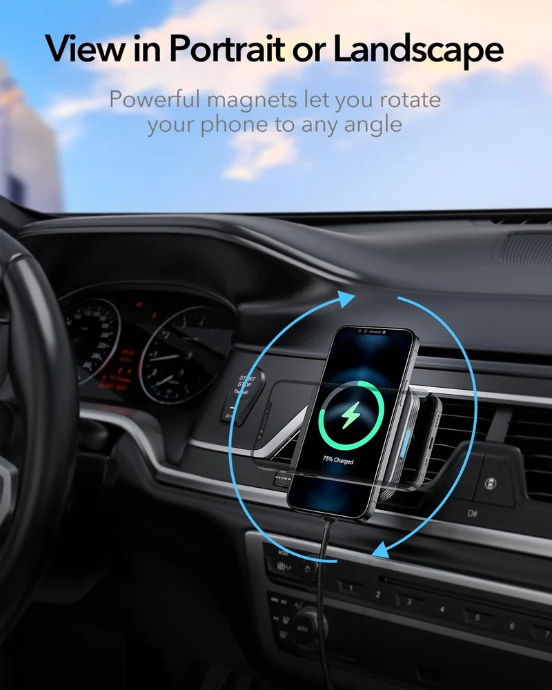 HaloLock Magnetic Wireless Car Charger