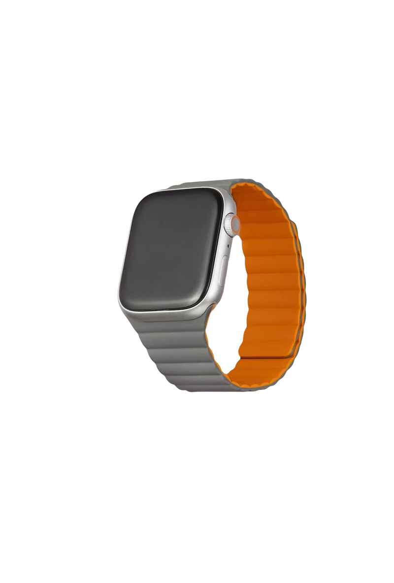 Bracelet magnétique réversible pour Apple Watch - Orange/Gris*