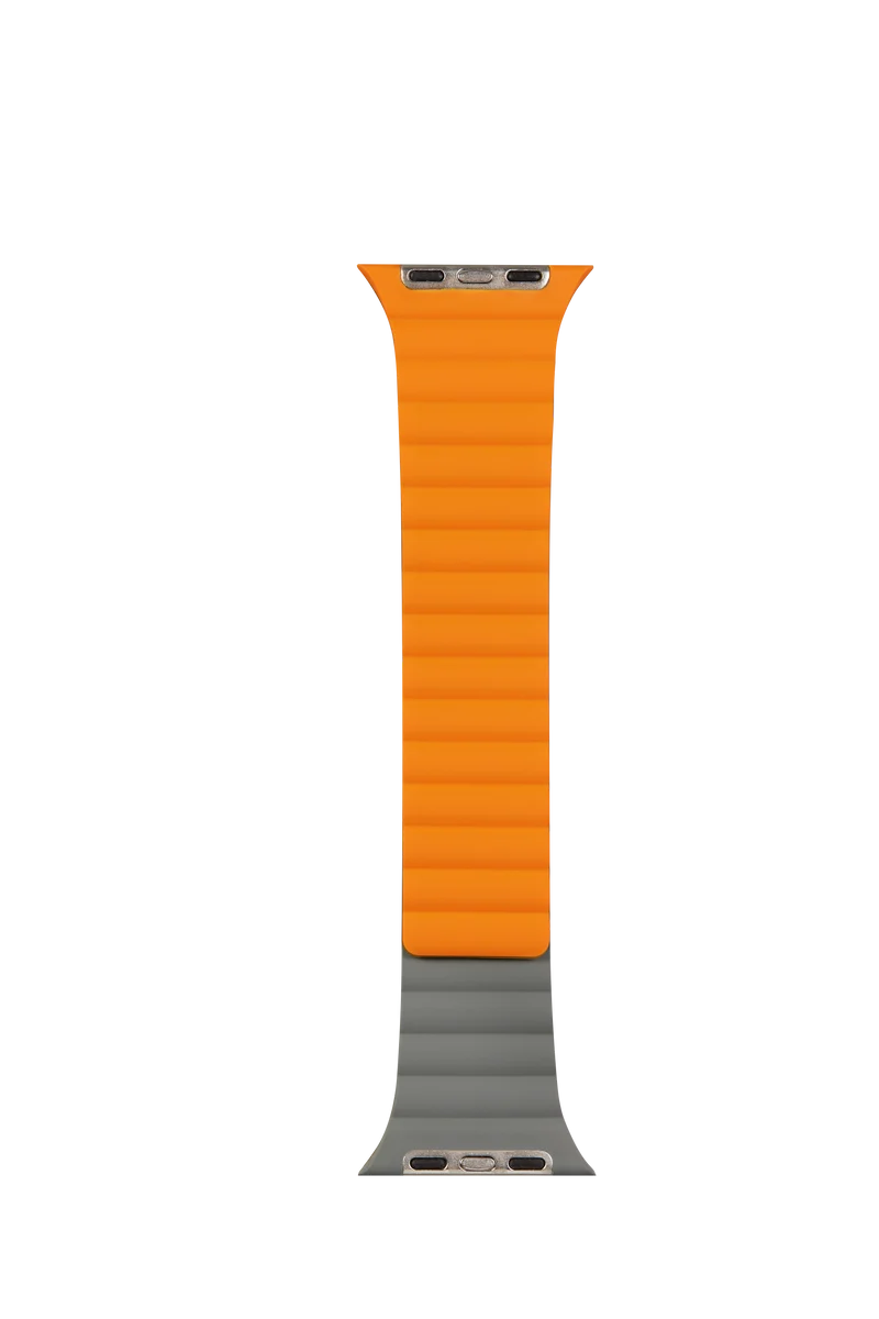Bracelet magnétique réversible pour Apple Watch - Orange/Gris*