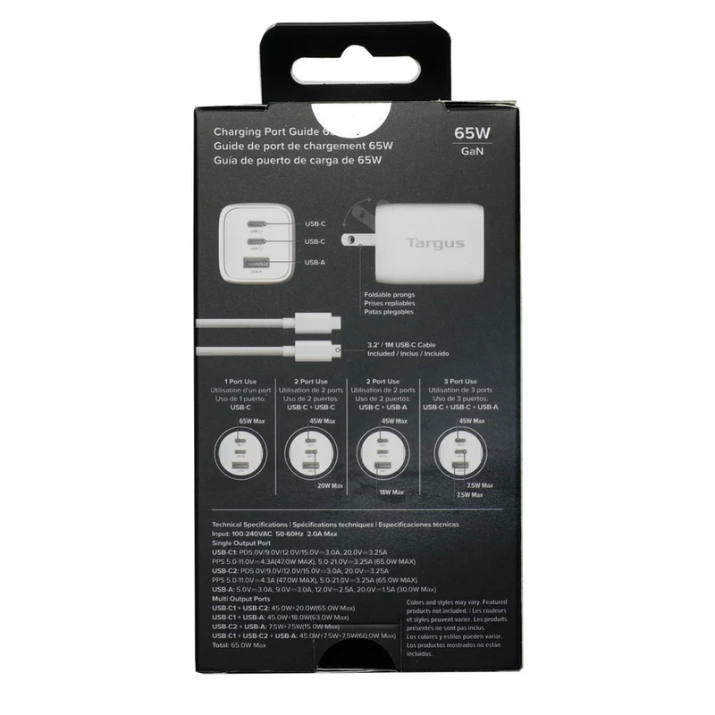 Chargeur mural multiport GaN 65W