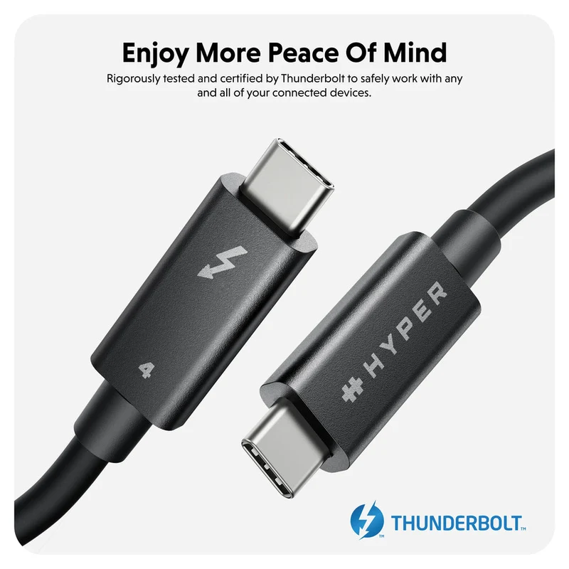 Câble HyperDrive® Thunderbolt 4 (2M/6Ft) - Noir*
