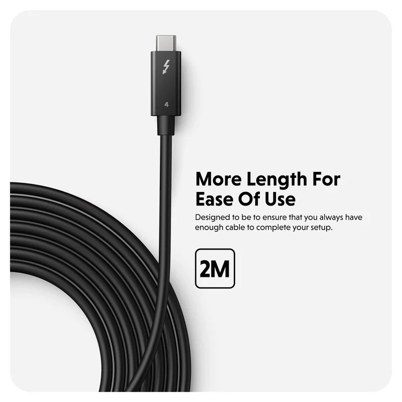 Câble HyperDrive® Thunderbolt 4 (2M/6Ft) - Noir*