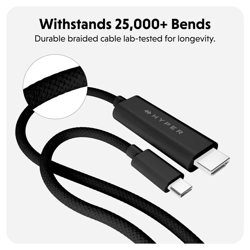Câble HyperDrive USB-C vers HDMI 4K 60 Hz - Noir*