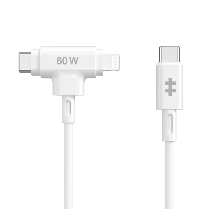 HyperJuice® Câble de charge hybride USB-C® et Lightning (1,5 m) - Blanc
