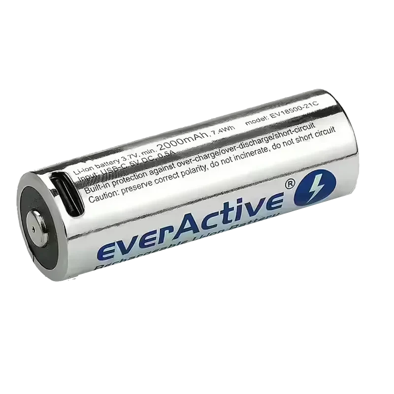 Batterie 18500 3.7V everActive 2000mAh USB-C