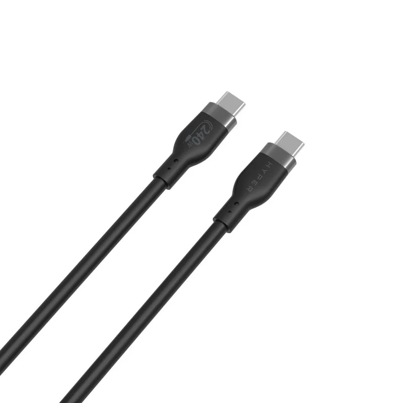 Câble USB-C vers USB-C en silicone HyperJuice 240 W (2 m) - Noir*