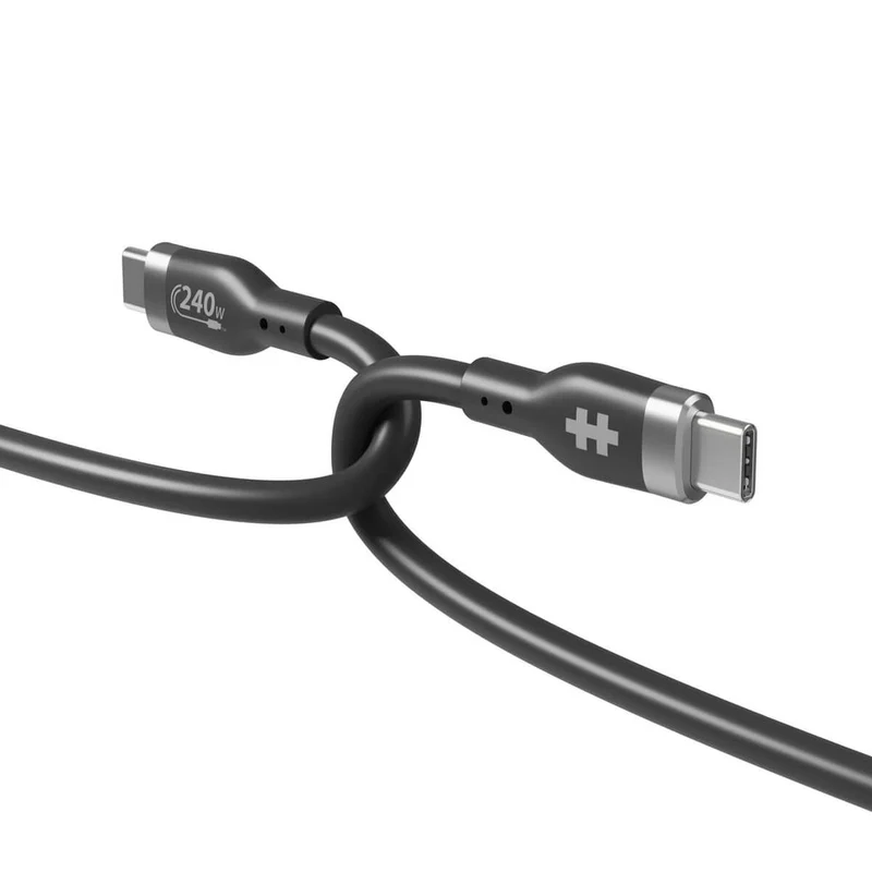 Câble USB-C vers USB-C en silicone HyperJuice 240 W (2 m) - Noir*