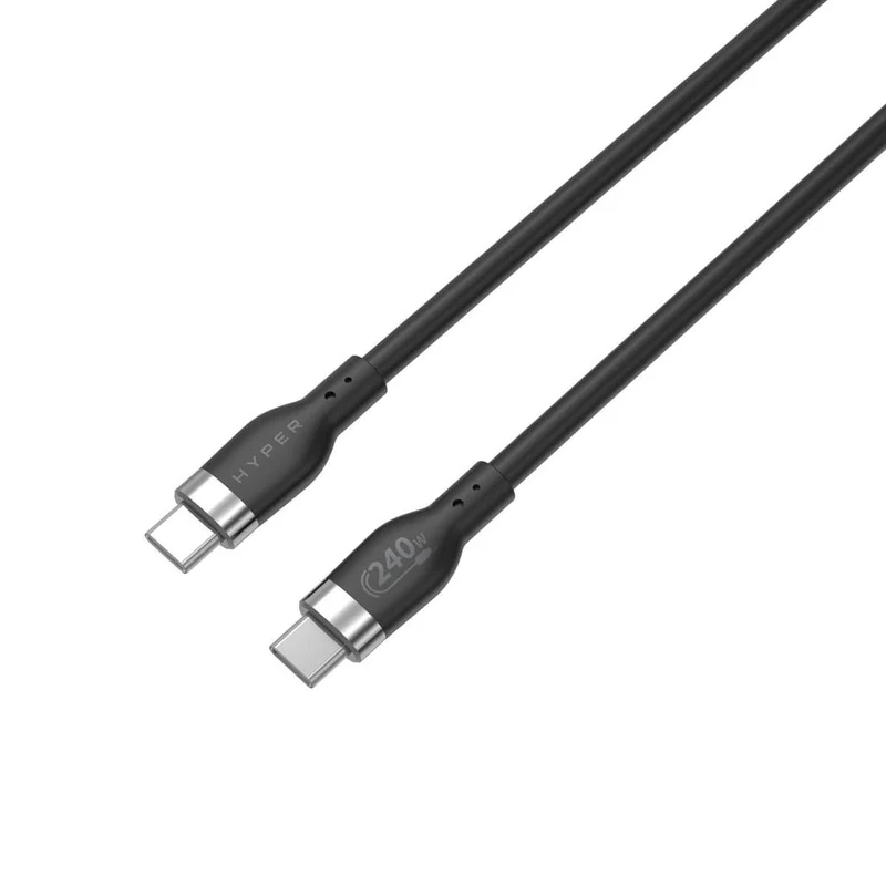 Câble USB-C vers USB-C en silicone HyperJuice 240 W (1 m) - Noir*