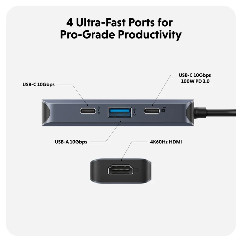 Hub USB-C à 4 ports HyperDrive Next