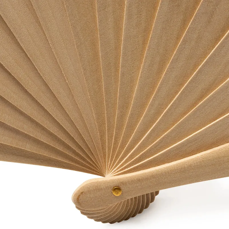 Éventail en Bois et Tissu RPET - Boîte Individuelle