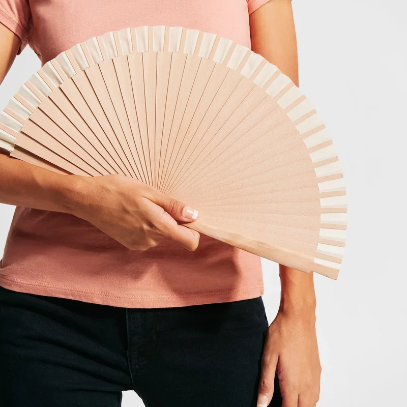 Éventail en Bois et Tissu RPET - Boîte Individuelle