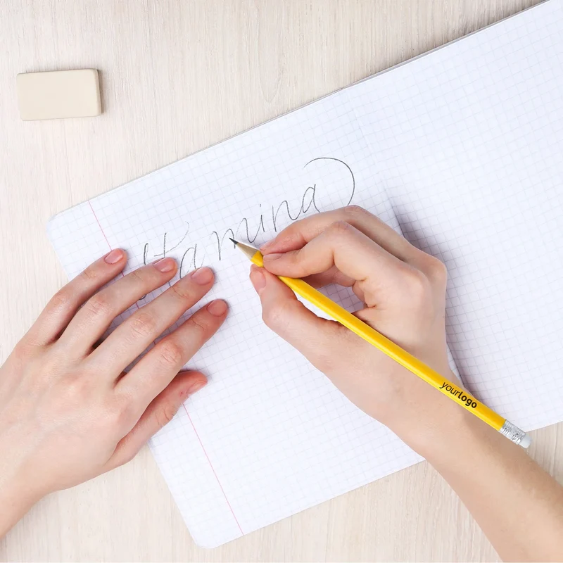 Crayon de Papier Bois avec Gomme - Idéal Dessin et Bureau