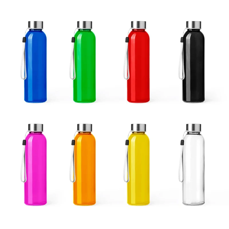 Gourde en Verre 500ml - Bouchon Inox et Sangle de Transport Intégrée