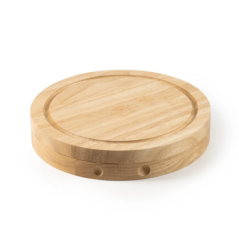 Set à Fromage en Bambou - Coffret avec 4 Ustensiles Inox