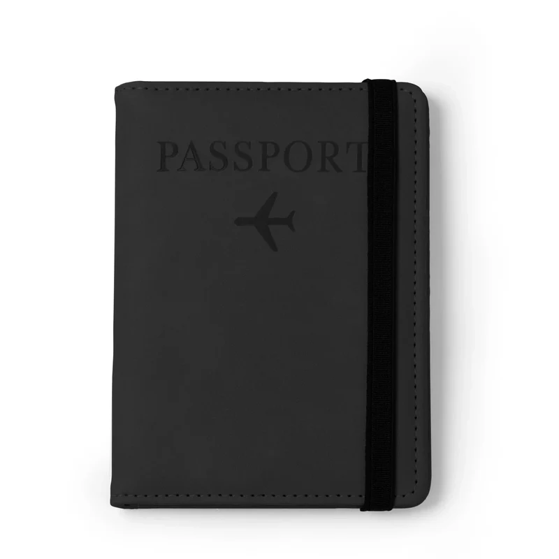 Protège-passeport en PU avec Fermeture Élastique - Organisateur de Voyage