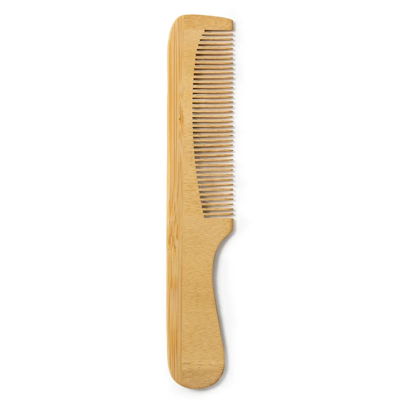 Peigne en Bambou Naturel avec Poignée - Accessoire Coiffure Durable