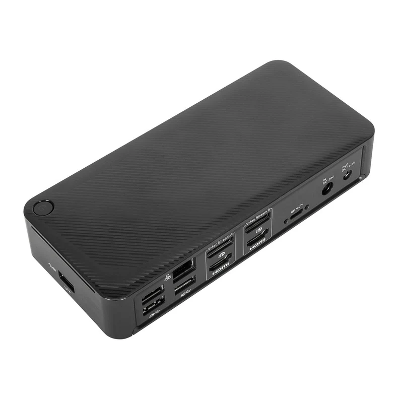 Station d'accueil USB-C universelle DV4K avec 100W Power Delivery et kit d'alimentation hôte hérité.