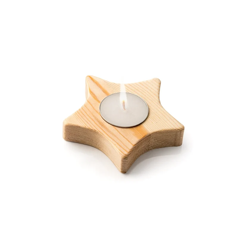 Bougie de Noël sur Socle en Bois - Décor de Fêtes Personnalisable