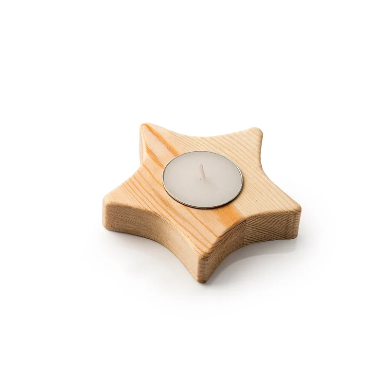 Bougie de Noël sur Socle en Bois - Décor de Fêtes Personnalisable