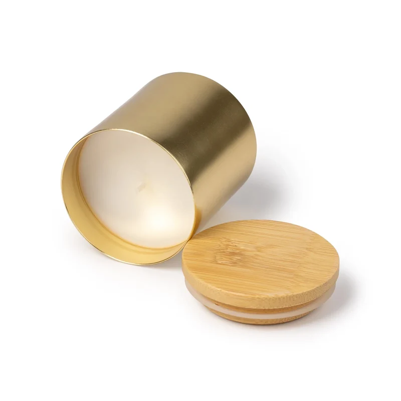Bougie Cire végétale Parfumée Vanille - Couvercle Bambou