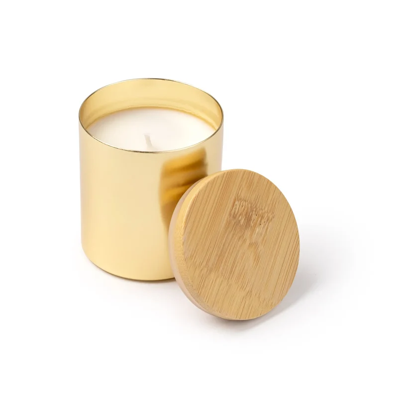 Bougie Cire végétale Parfumée Vanille - Couvercle Bambou
