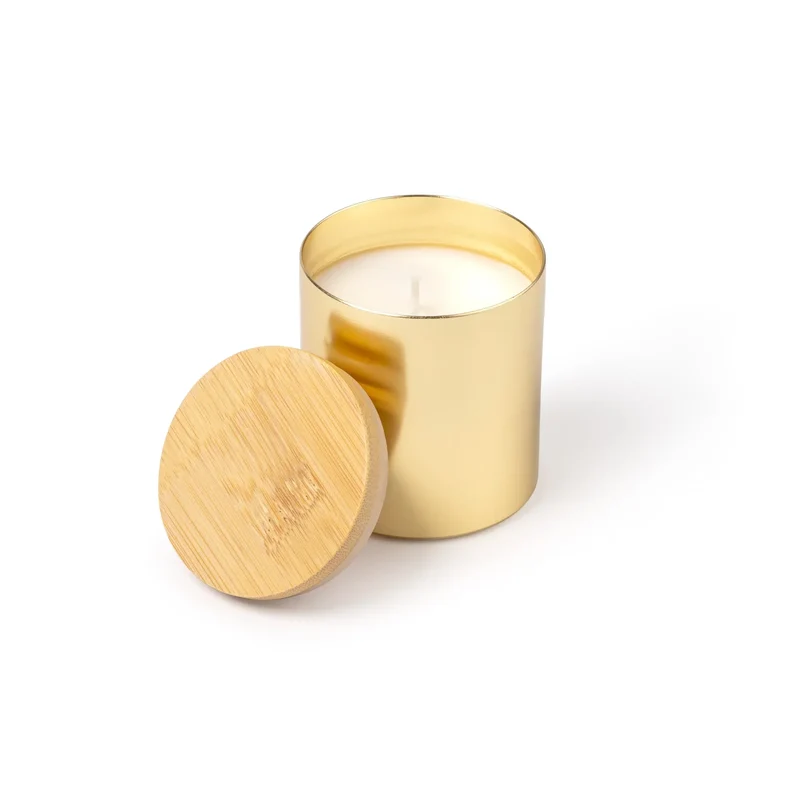 Bougie Cire végétale Parfumée Vanille - Couvercle Bambou